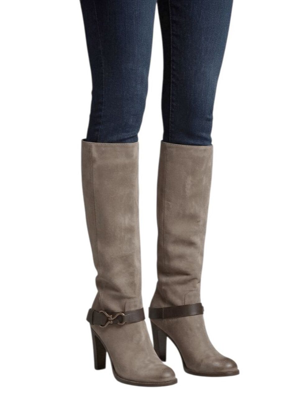 COLE HAAN Tantivy Tall Brown Leather Heeled Boot Size 7B